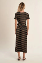 Load image into Gallery viewer, Maxi dress with Bow - Blk/Beige
