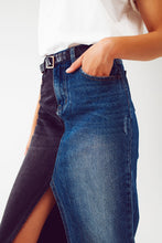 Load image into Gallery viewer, Block Denim Skirt - Blue/black
