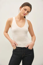 Load image into Gallery viewer, dbl lined v neck tank - oatmeal
