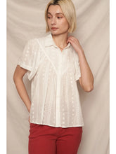 Load image into Gallery viewer, Lace Button down Shirt - White
