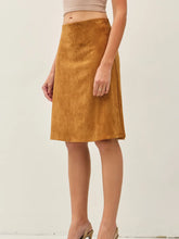 Load image into Gallery viewer, Faux suede A line skirt - camel
