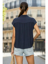 Load image into Gallery viewer, back pleating top - navy
