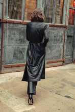 Load image into Gallery viewer, liquid leather trench - black
