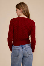 Load image into Gallery viewer, Cable knit Cardi - Merlot

