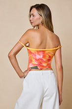 Load image into Gallery viewer, Twist one shoulder mesh Top - Orange
