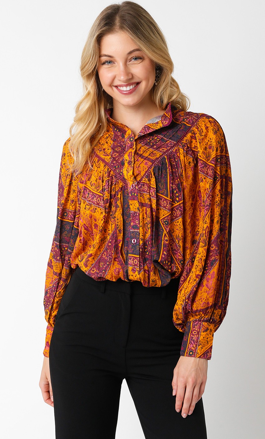 Miranda Top - Mustard purple