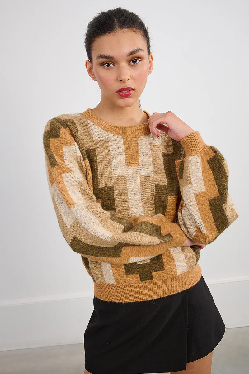 Block Sweater - Khaki