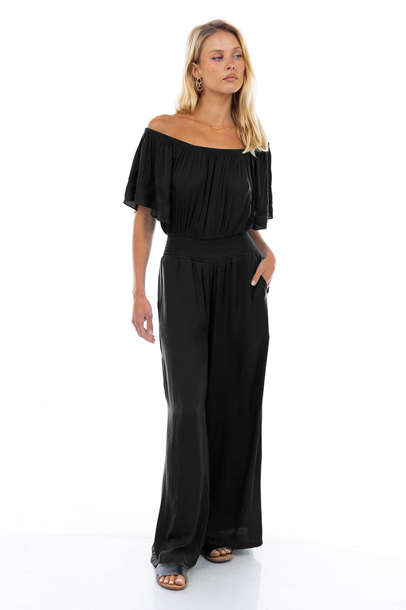 Off Shoulder Jumpsuit - Black