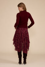 Load image into Gallery viewer, Britney Hi Low Skirt - Burgundy Multi
