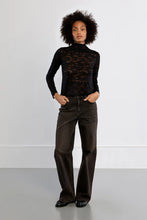 Load image into Gallery viewer, Embroidered mesh top - Black
