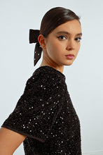 Load image into Gallery viewer, Sequin Cropped Top - Black
