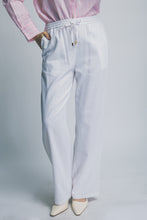 Load image into Gallery viewer, Wideleg Pullup linen pants - White
