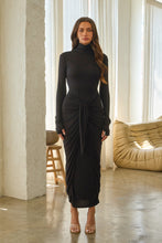 Load image into Gallery viewer, Turtleneck Maxu Dress - Black
