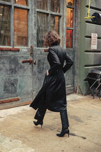 Load image into Gallery viewer, liquid leather trench - black
