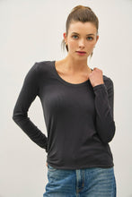 Load image into Gallery viewer, Soft Scoopneck Tee - Dark Char
