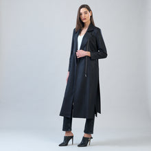 Load image into Gallery viewer, liquid leather trench - black
