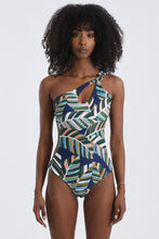 Load image into Gallery viewer, One shoulder Swimsuit - Green
