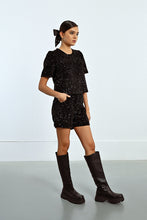 Load image into Gallery viewer, Sequin Cropped Top - Black
