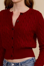 Load image into Gallery viewer, Cable knit Cardi - Merlot
