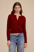 Load image into Gallery viewer, Cable knit Cardi - Merlot
