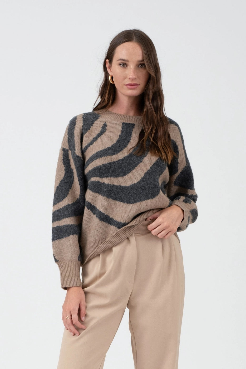 zebra swter - mocha