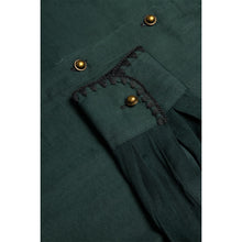 Load image into Gallery viewer, blanket stitch cropped blouse - forest green
