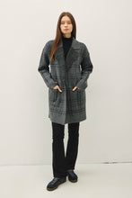Load image into Gallery viewer, plaid coatigan - charcoal
