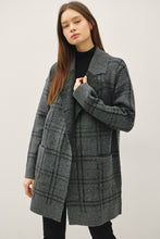 Load image into Gallery viewer, plaid coatigan - charcoal
