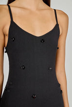 Load image into Gallery viewer, embalished knit midi dress - black

