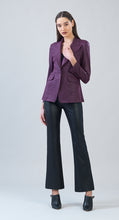 Load image into Gallery viewer, liquid leather blazer - Plum
