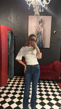 Load image into Gallery viewer, Ruched modal T shirt - Ivory
