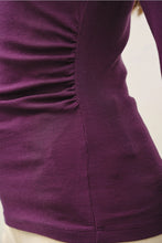Load image into Gallery viewer, Ribbed Boatneck LS Tee - eggplant
