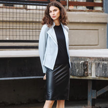 Load image into Gallery viewer, Liquid leather knit jkt - Stone
