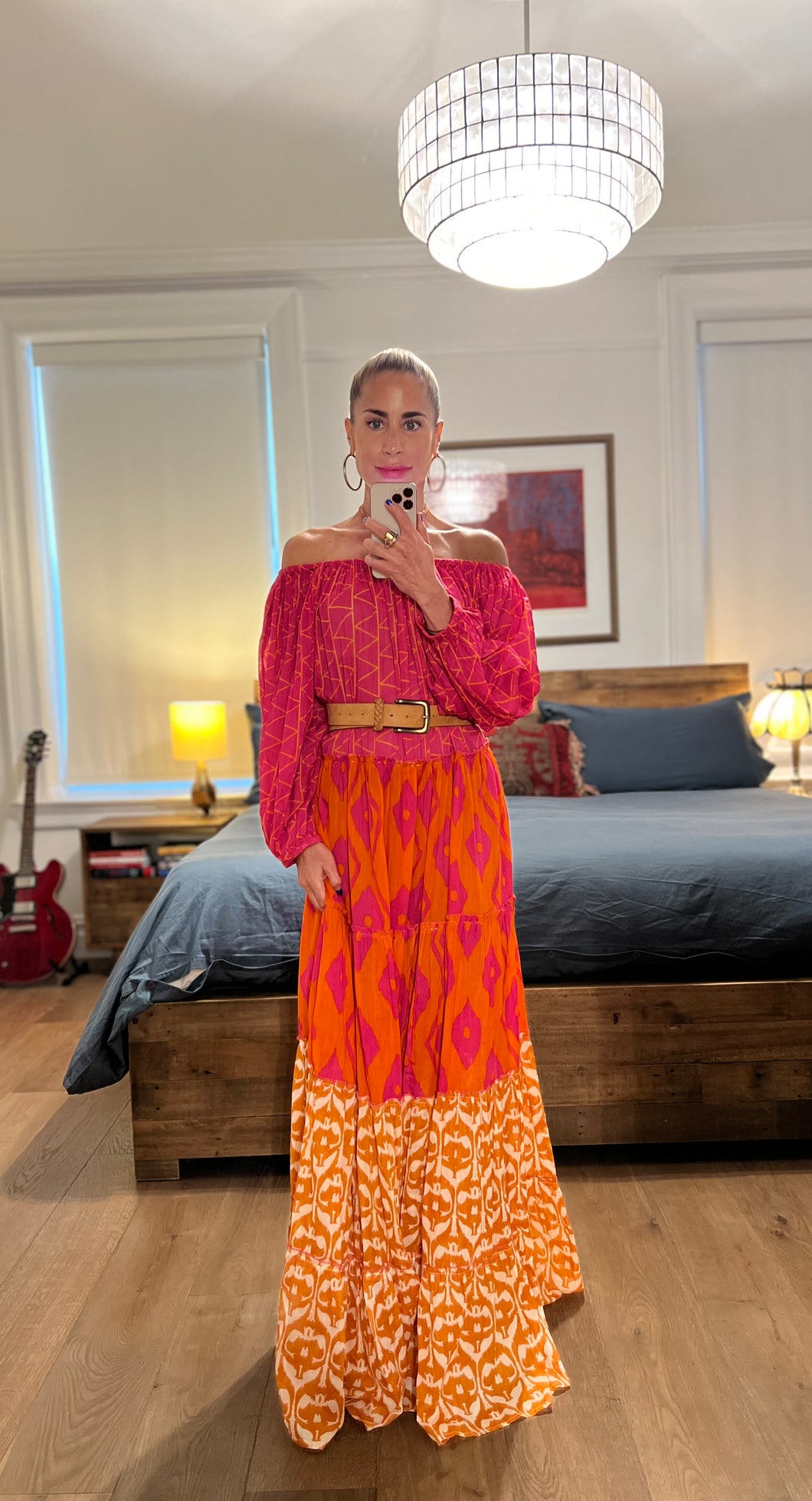 festival dress - pink orange