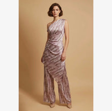 Load image into Gallery viewer, one shoulder draper satin set - multi lavnder
