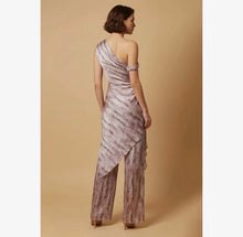 Load image into Gallery viewer, one shoulder draper satin set - multi lavnder
