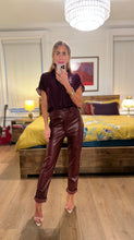 Load image into Gallery viewer, Faux Leather Pants - Burgondy
