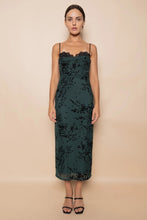 Load image into Gallery viewer, Lace floral midi dress - floral/blk
