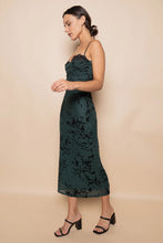 Load image into Gallery viewer, Lace floral midi dress - floral/blk
