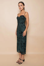 Load image into Gallery viewer, Lace floral midi dress - floral/blk
