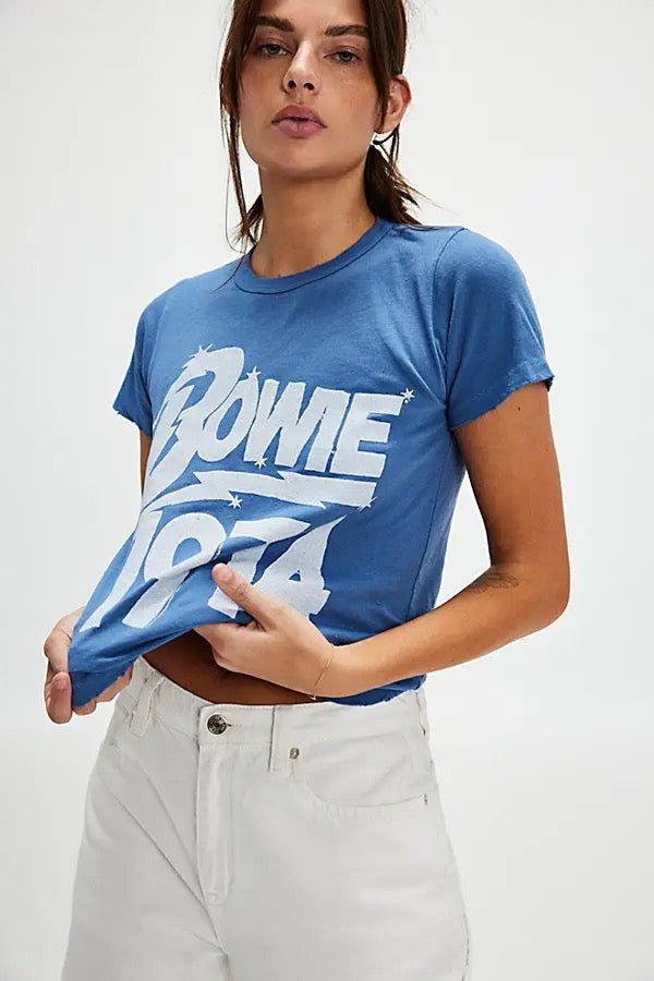 bowie 1974 tee - v blue