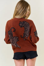 Load image into Gallery viewer, tiger print cardigan - rust
