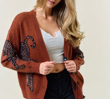 Load image into Gallery viewer, tiger print cardigan - rust
