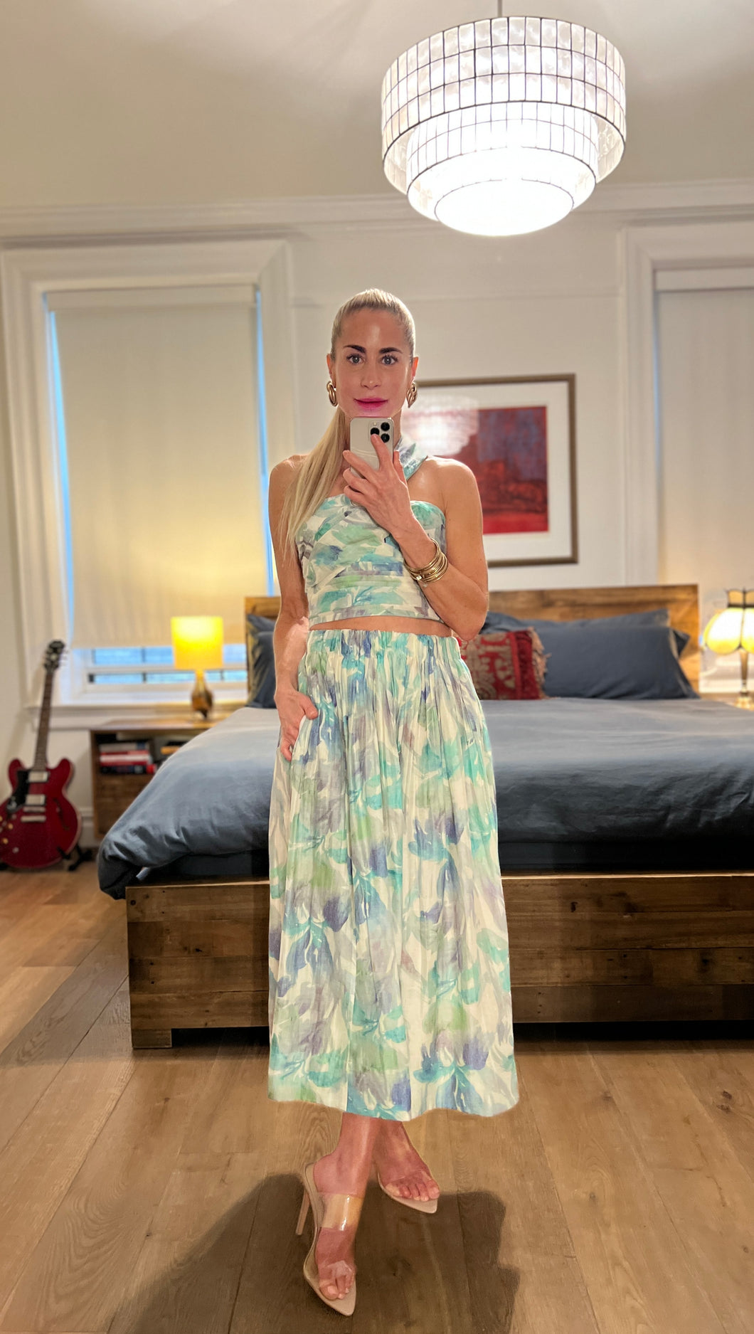 One shoulder Top - Turquoise