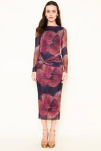 Load image into Gallery viewer, l/s mesh maxi dress - violet multi
