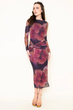 Load image into Gallery viewer, l/s mesh maxi dress - violet multi
