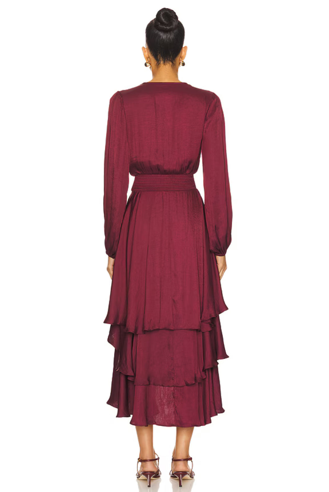 Surplice bodice dress - Wine