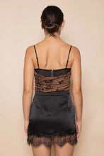 Load image into Gallery viewer, lace velvet bodysuit - brn/blk
