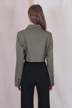 Load image into Gallery viewer, dbl brst cropped blazer - green
