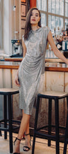 Load image into Gallery viewer, Shimmer dots midi Dress - Silver
